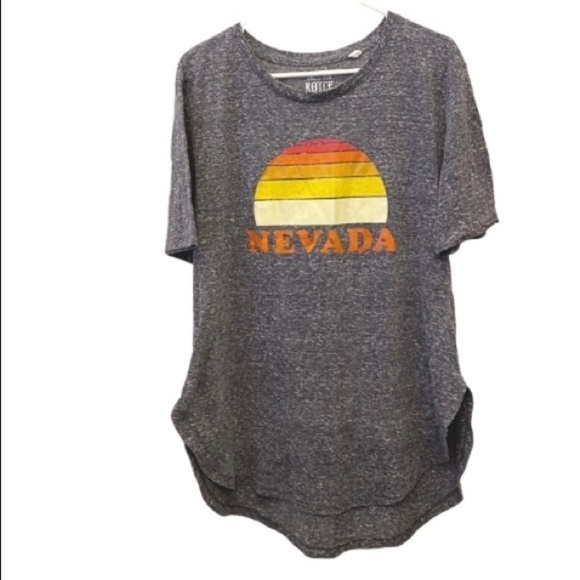 NEVADA 2X Sunrise T Shirt Heathered Gray Slub Knit - Picture 1 of 3